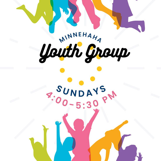 Youth Group meets on Sundays from 4:00 to 5:30 p.m. Join us!